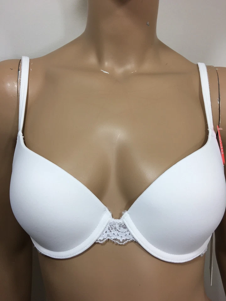 SO Bra Soft Light PushbConvertible T-Shirt Lace 100 New White ZG53B001Z Sz.34B - Image 2 of 4