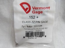 Vermont Gage .152 Class ZZ Pin Gage