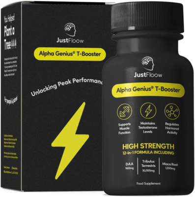 Neuro Flow Testosterone Supplement For Men - 60 Capsules With Ashwagandha, Tribulus & Ginseng