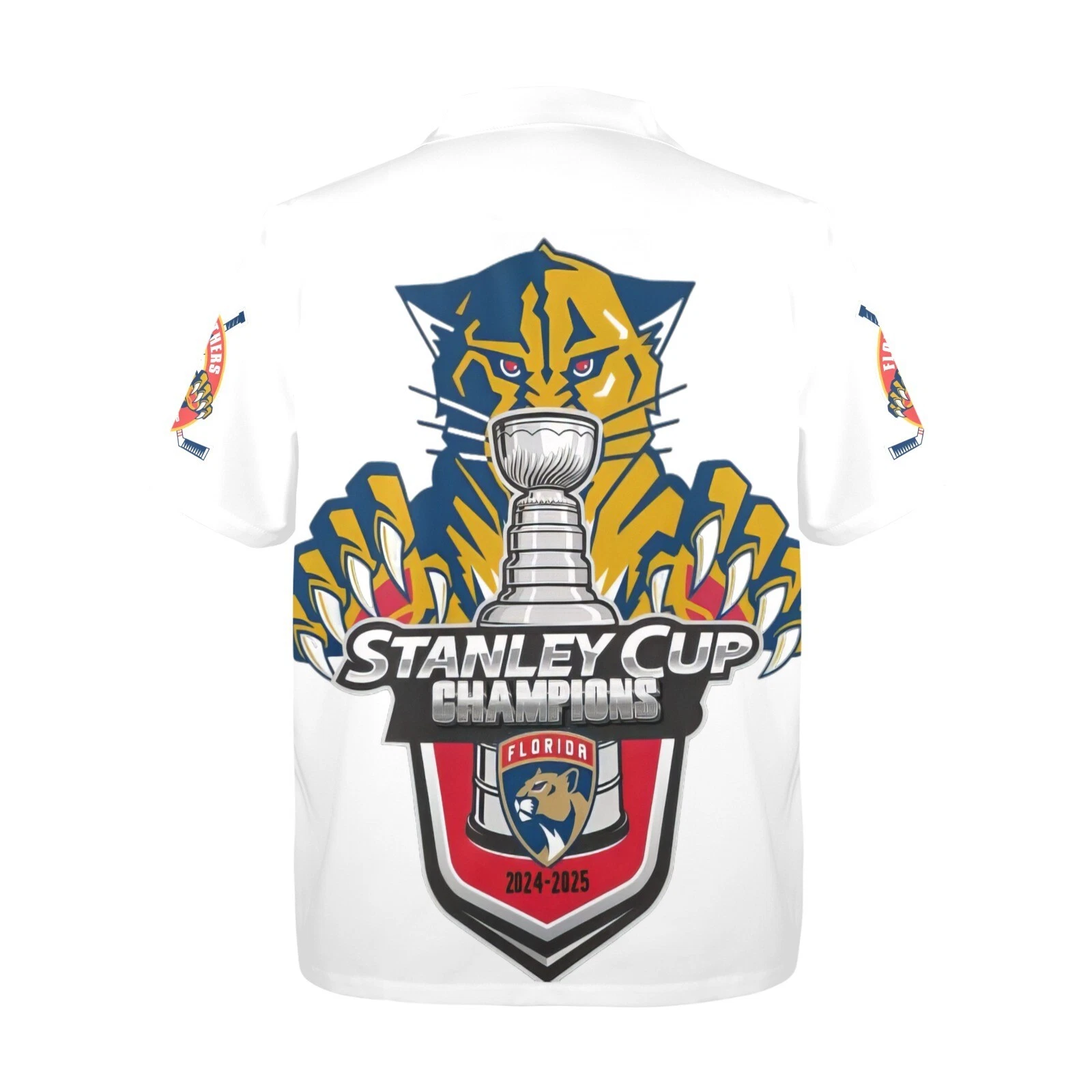 Hawaiian Button Shirt.  Florida Panthers. 2025 Stanley Cup Champions