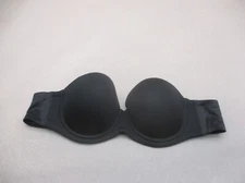 32DD Wacoal Womens Black Lined Underwire Back Closure Firm Strapless Bra 9F