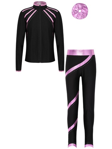 Kids Girls Sweatshirt Long Sleeve Jacket Performance Activewear Stand Collar - Picture 25 of 63