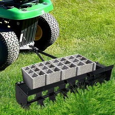 32" Tow Behind Spike Lawn Aerator Hitch to Tractor Mower Soil Penetrator Seeder