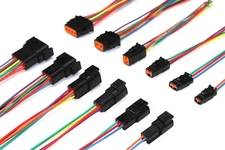 Black 6" Assembled Deutsch DTM 2,3,4,6,8,12 Pin 16, 18 & 20 AWG  waterproof