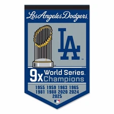 Los Angeles Dodgers 9 Time 9x World Champions Banner Flag