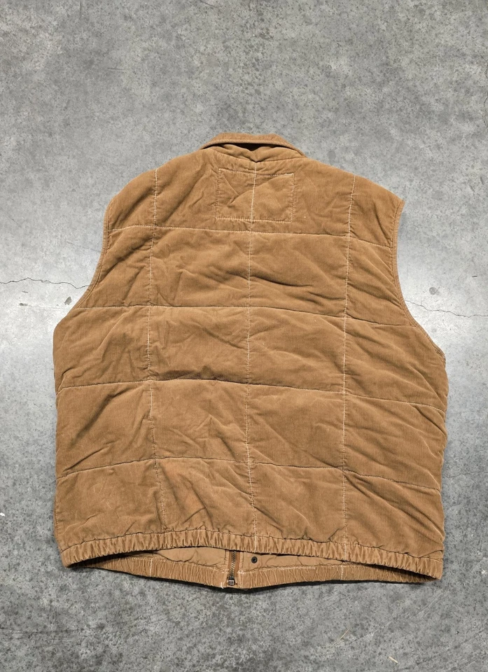 VTG Ralph Lauren Polo Jeans Co Men Corduroy Padded Field Vest Sz XL Brown PJC067 - Image 2 of 4
