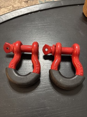 2 Pack WLL 43/4T 3/4'' 4 Ton Anchor Shackle W/Rubber Bushing (Jeep Wrangler)