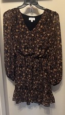 Evereve Womens Floral Elastic Waist Ruffled Hem Dress Size XS Romantic Preppy