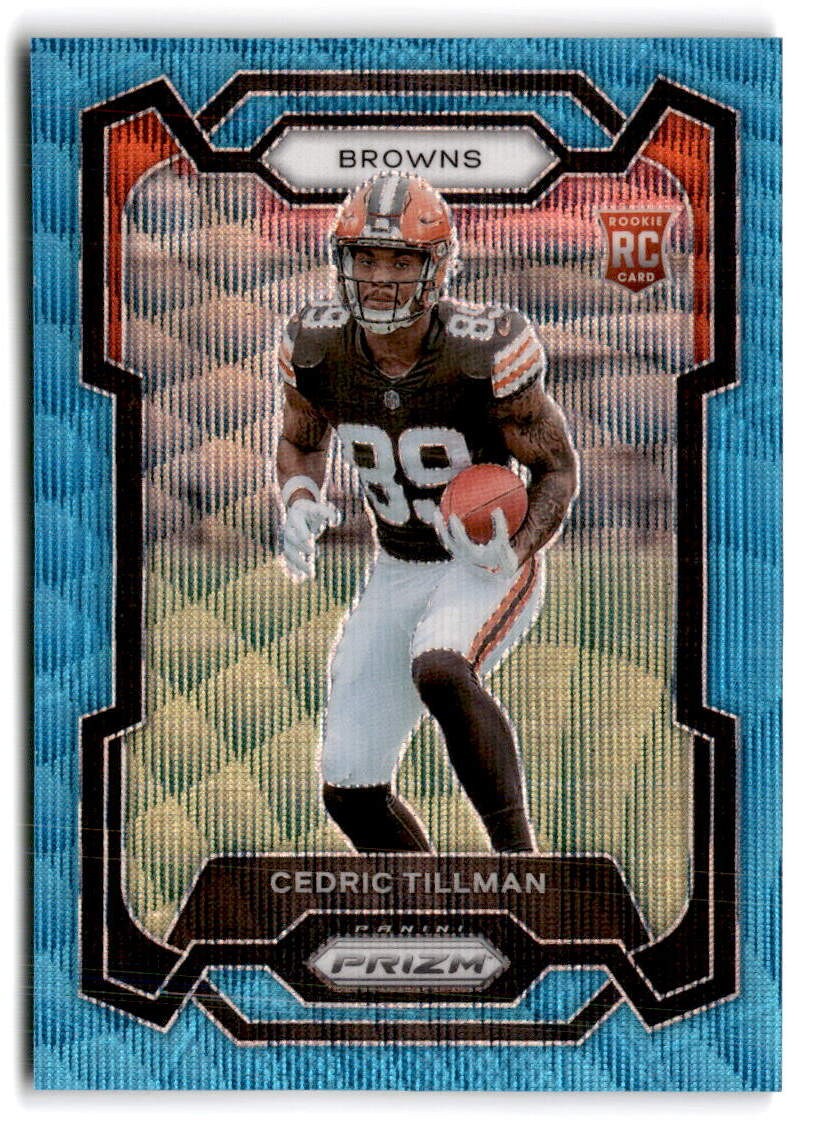 2023 Panini Prizm #321 Cedric Tillman Blue Wave #/199