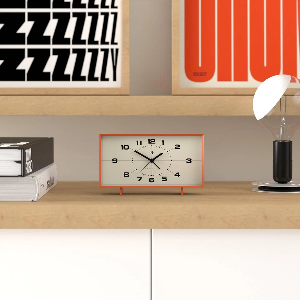 ® Wideboy Alarm Clock | Rectangular Retro Design | Pumpkin Orange | Mid Centu... - Image 3 of 4
