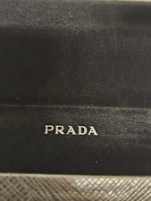 PRADA AUTH. BLACK SAFFIANO LEATHER EYEGLASSES HARD CASE WITH MAGNETIC CLOSURE