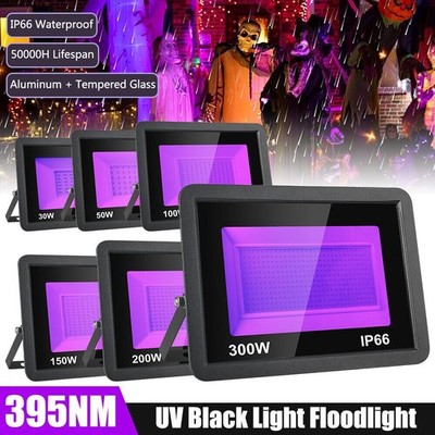 30W 50W 100W 300W LED UV Schwarzlicht Strahler Wasserdicht Fluter Party Dekor