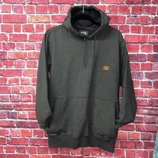 Billabong Mens Dark Gray Hoodie Pullover Pocket Hooded Sweatshirt Size Large