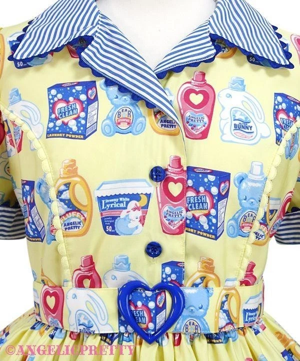 Vestido de lavandería Angelic Pretty Sunny Smile amarillo japonés talla única Foto 4 de 4