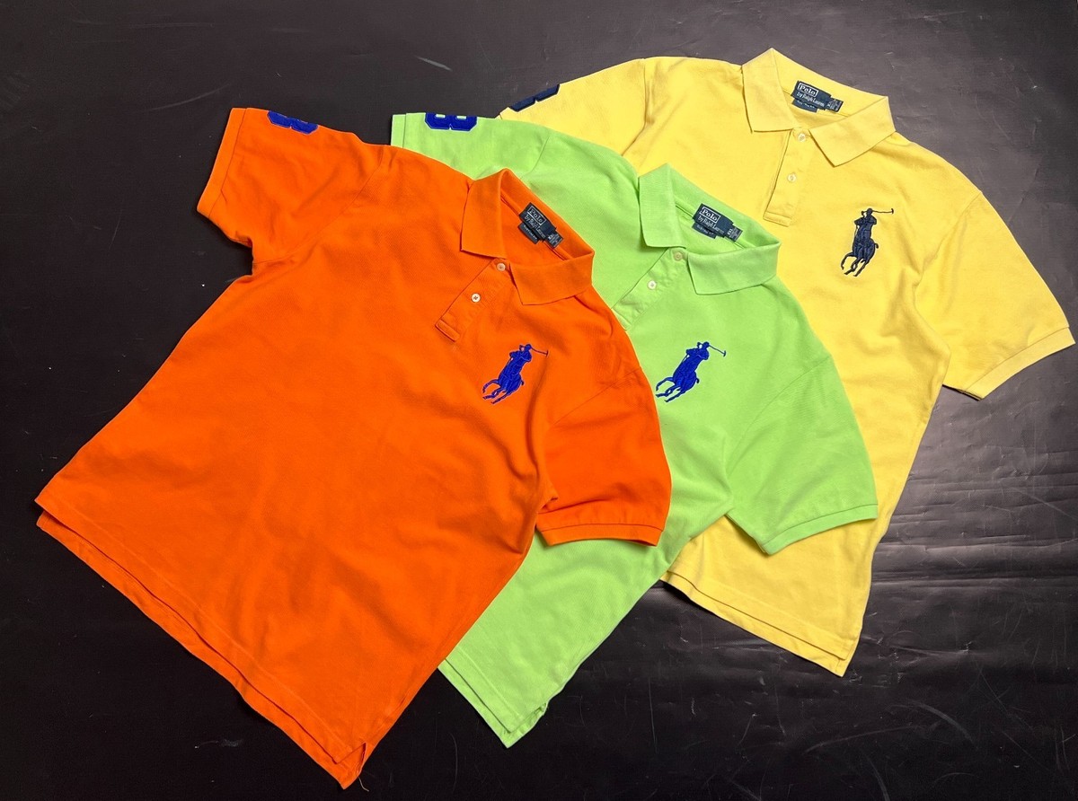 3 X VTG Men's Ralph Lauren Short Sleeve Custom Fit Collar Polo