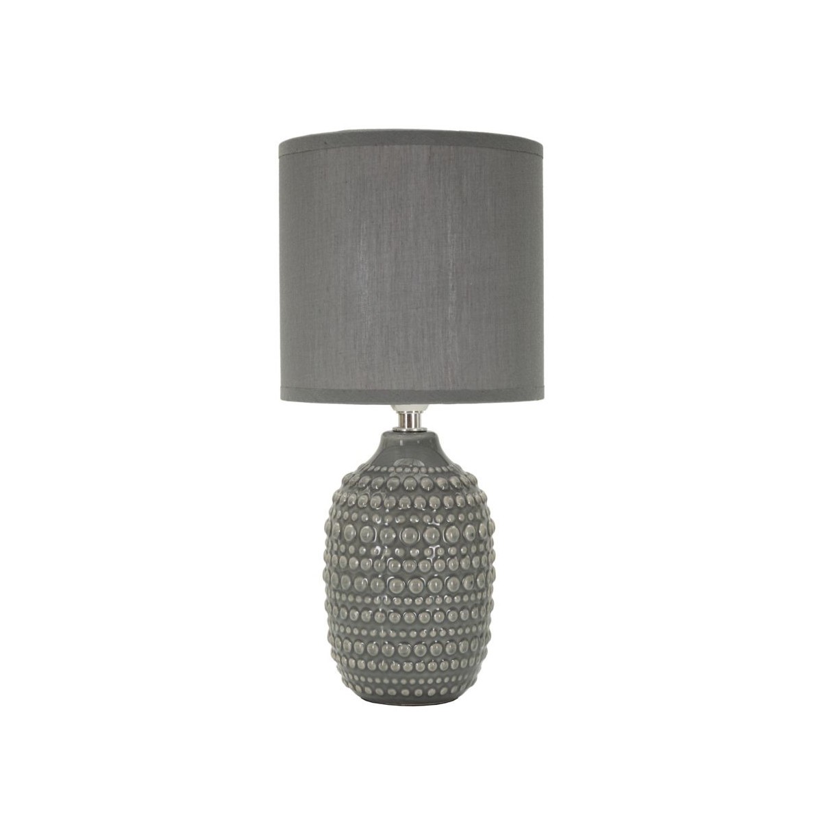 Lampe à poser en céramique grise de 30cm modèle Points pour table de chevet