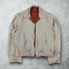 Vintage 50s Atomic Gabardine Ricky Reversible Houndstooth Jacket Rockabilly 38