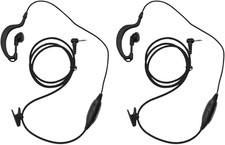 1 Pin 2.5MM Walkie Talkie Earpiece with Mic, G Shape Ear Piece for Police Radios