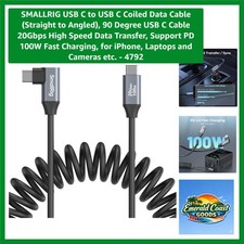 Portable 20Gbps USB C Coiled Cable - Quick Charge  Data Solution for Devices