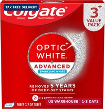 Colgate Optic White Advanced Hydrogen Peroxide Toothpaste, Teeth Whitening Tooth