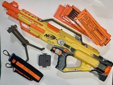 WORKING NERF N-Strike Stampede ECS Motorized Blaster Gun- TONS of ACCESSORIES