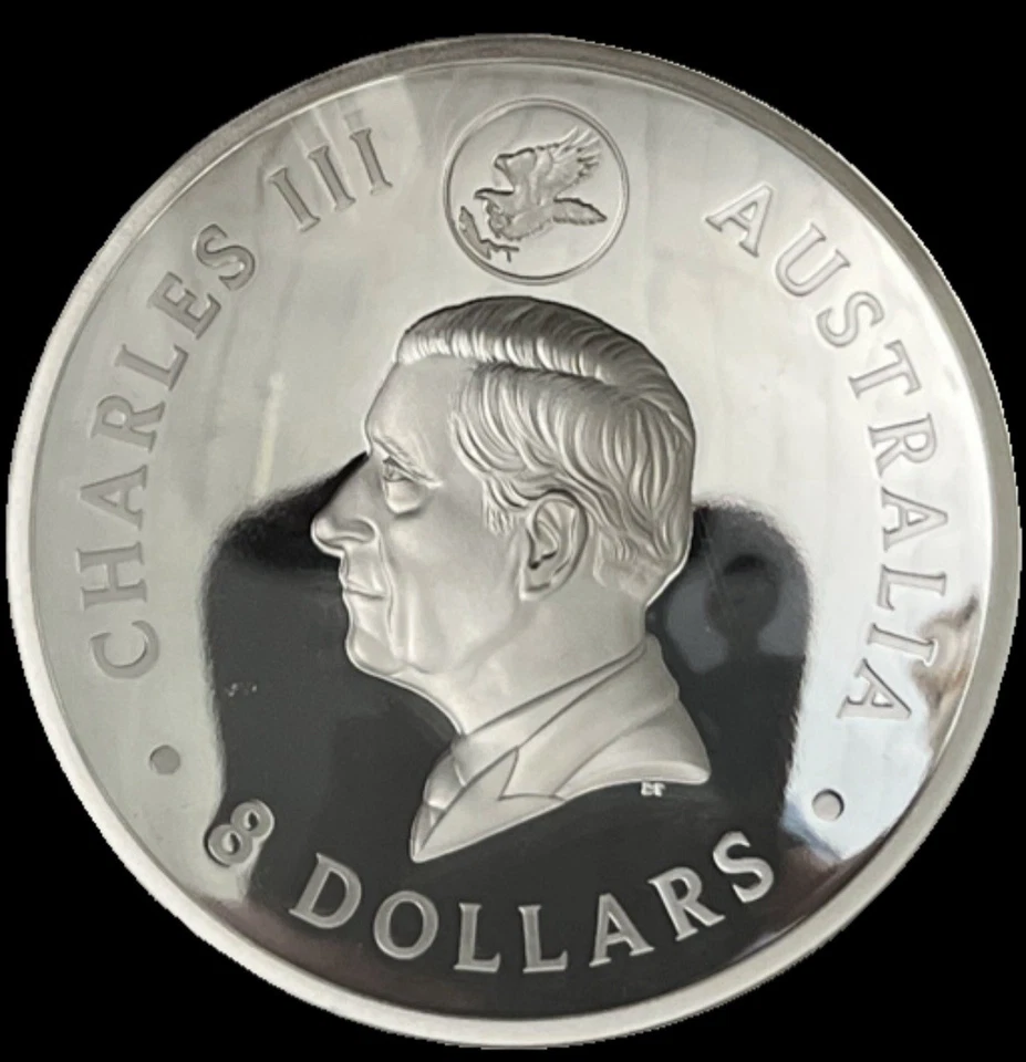 2024 P125 5oz Australia S$8 Wedge-Tailed Eagle PF70, Mercanti Signed Coin - Image 2 of 4