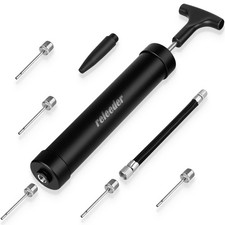 10 Inch Ball Pump Kit, Basketball Pump, Portable Air with 5 black