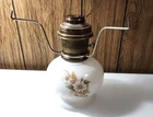 Vintage Aladdin Daisy And Wheat Milk Glass Kerosene Oil Lamp