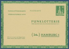 Berlin 1957 Ged&auml;chtniskirche Funklotterie-Postkarte FP 5 a ungebraucht (X41596)