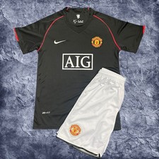 2018 Manchester United Kids Retro Away Soccer Kit - Cristiano Ronaldo Edition