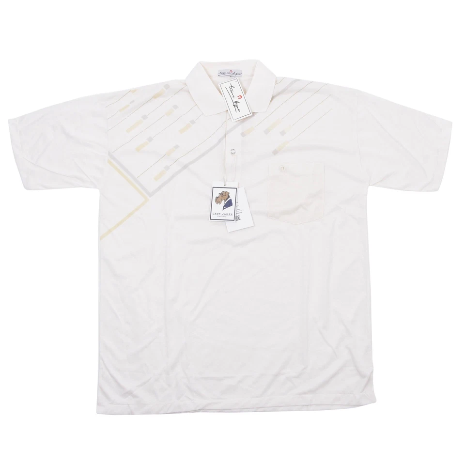 NEU ETIENNE AIGNER Poloshirt Gr L ca 57cm NOS Old Stock Retro 80-90er Cremeweiß - Bild 1 von 4
