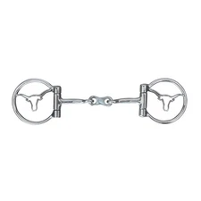 Showman Longhorn Stainless Steel D-Ring Dog Bone Snaffle Bit