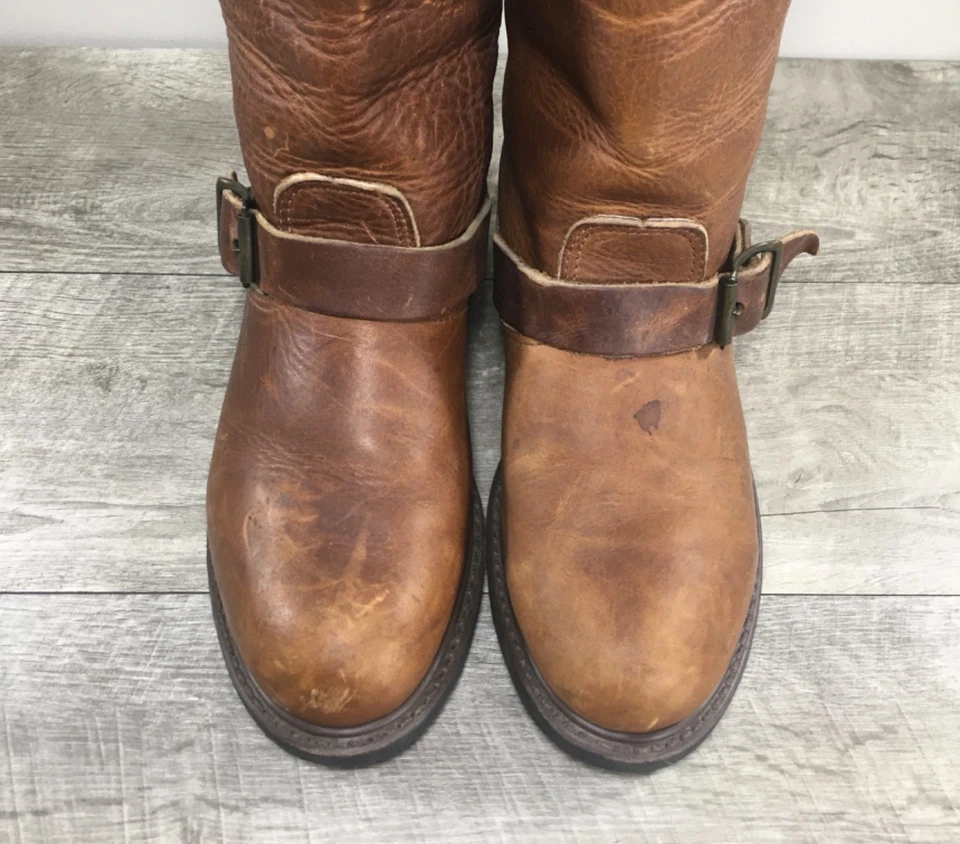 Carolina Moto Ingeniero Arnés Montar Motocicleta Cuero Mujeres Botas Talla 8 Foto 4 de 4