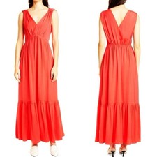 Kobi Halperin Almita Hammered Satin Sleeveless Maxi Dress XL NWT