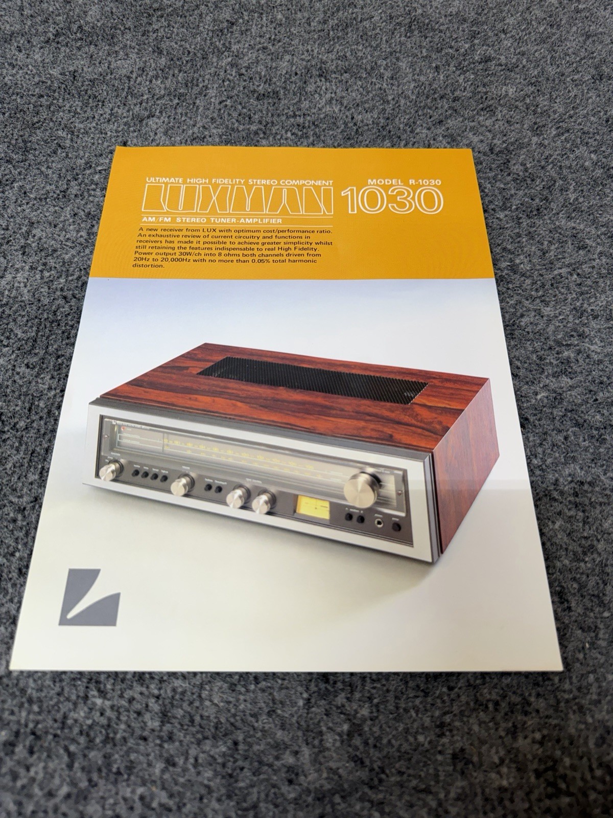 ⭐️Original Luxman R-1030 Stereo Receiver Dealer Sales Brochure 1030 ⭐️