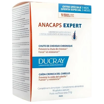 Ducray Anacaps Expert Chronic Hair Loss 90 Capsules Strength & Growth Supplement