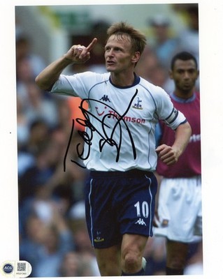Teddy Sheringham signiertes 10x8 Sporen Foto ACG COA AG21383