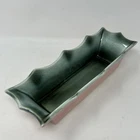 VTG MCM HULL Ceramic Pottery Planter Window Box PINK GREEN USA 12.5” Retro (384)
