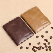 Vintage Leather Mini Wallets for Men RFID Card Holder Money Clip Slim Male Purs