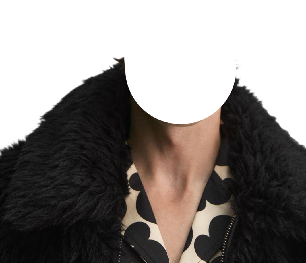 Zara x Harry Lambert x Disney Faux Fur Coat Black Size L Large