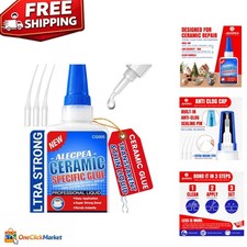 20g Ceramic Repair Glue - Clear Water-Resistant Adhesive for Porcelain Pottery