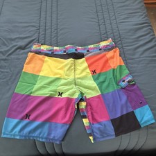 Hurley Board Shorts Mens Size 40 Phantom Colorful Swim Trunks Pocket Beach