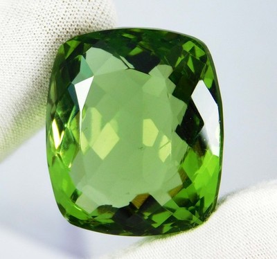 Natural 65.20 Cts Sparkling Green Fluorite Cushion Shape Certified Gemstone