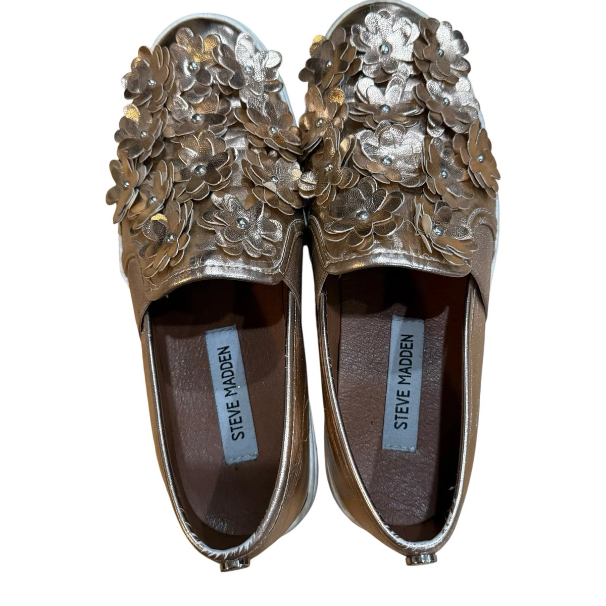 Steve Madden Men Size 8M Floral Wing Embroidered Brocade Slip On Smoking Loafers Steve Madden Loafer Floral Flats for Women for sale | eBay main image 2