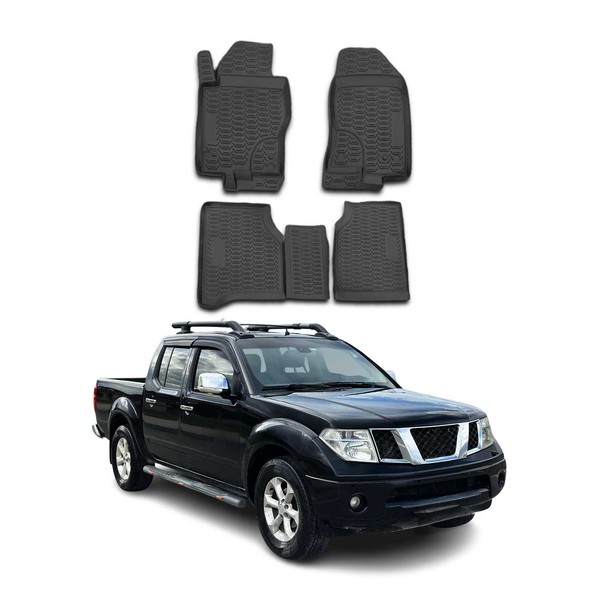 Omac Gummimatten FußMatten FüR Nissan Navara 2010-2015 TPE Automatten Schwarz 4X-image