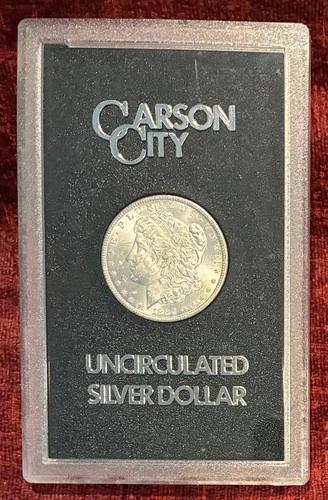 1884-CC Morgan Silver Dollar GSA Holder, Uncirculated Carson City, Original COA