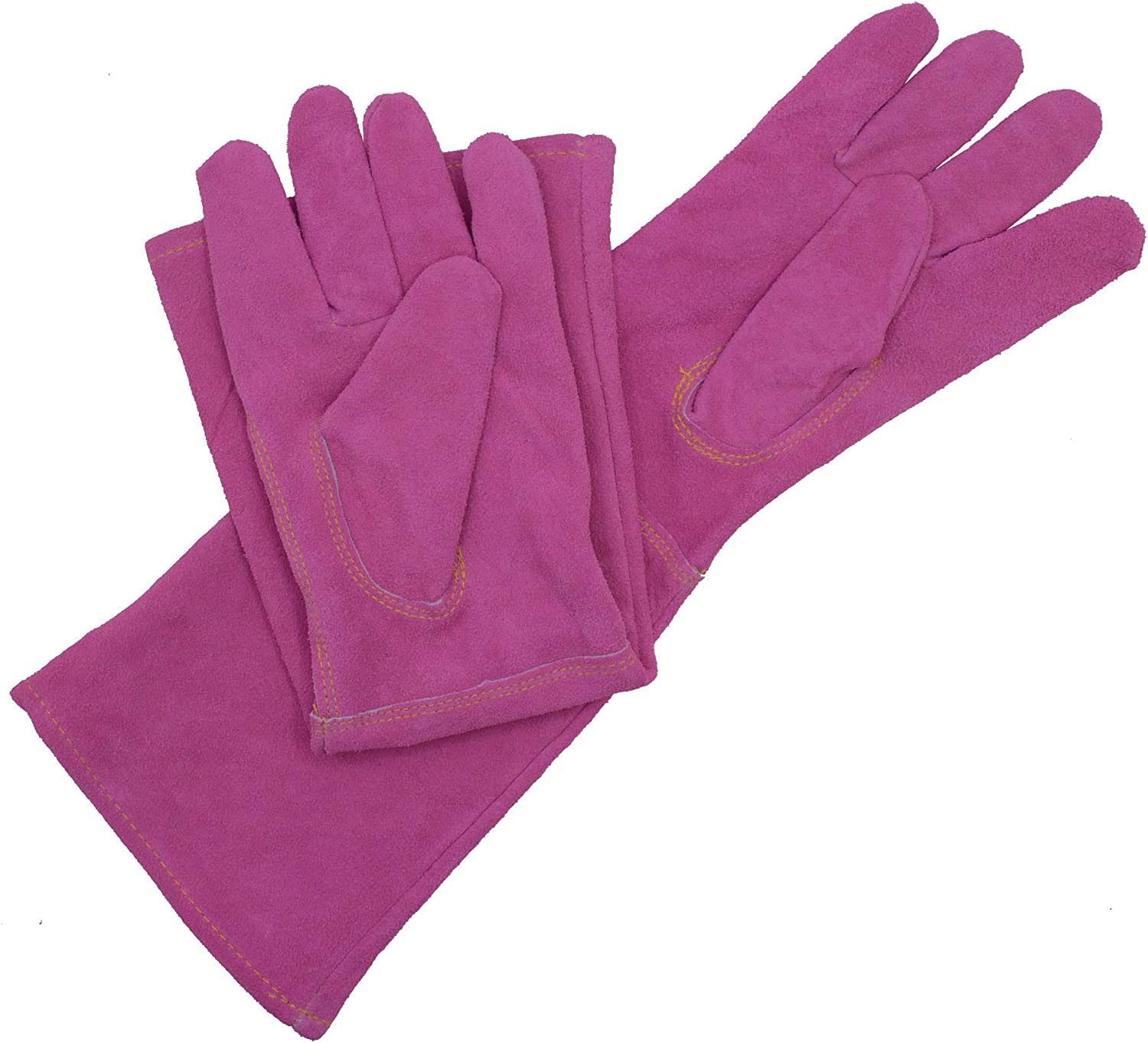 HANDLANDY Ladies Leather Gardening Gloves, Thorn Proof Long Gauntlet