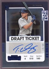 2021 Panini Contenders Taylor Walls Blue Draft Ticket #200 RC Auto /30 🔵⚪
