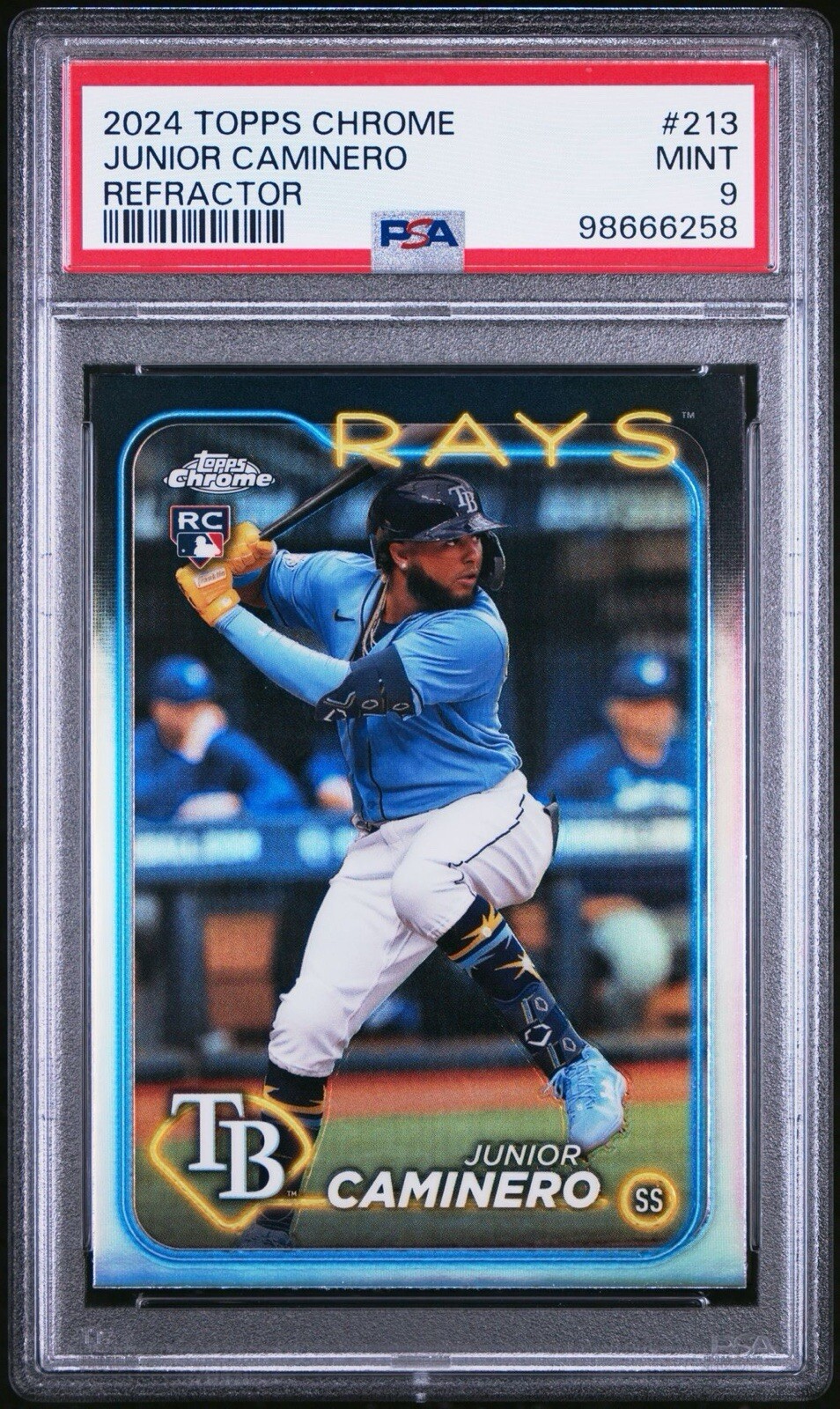 2024 Topps Chrome - #213 Junior Caminero (RC) Refractor PSA 9