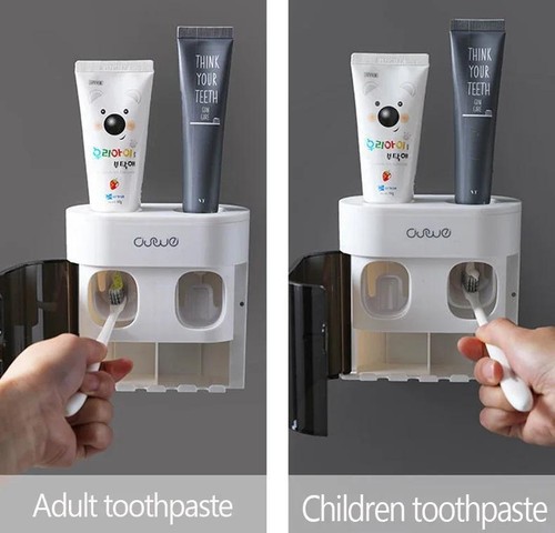 Utomatic Wall-mounted Toothpaste Dispenser & Magnetic Toothbrush Holder – Hands - Picture 10 of 24